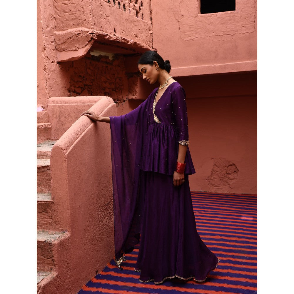 DEEPTHEE Aubergine Short Peplum (Set of 3)