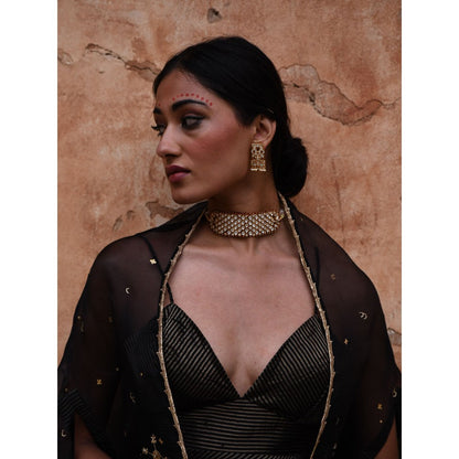 DEEPTHEE Black Cape and Skirt (Set of 3)