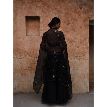 DEEPTHEE Black Cape and Skirt (Set of 3)