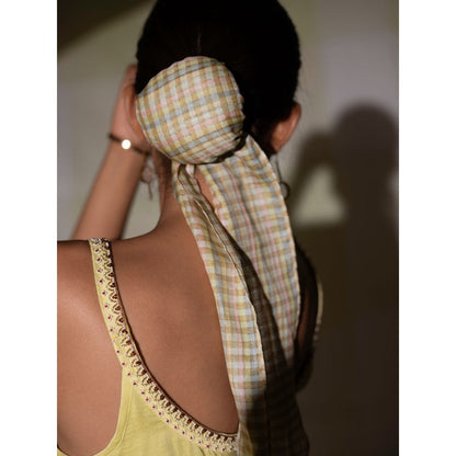 DEEPTHEE Lemon Yellow Hand Embroidered Slip Dress