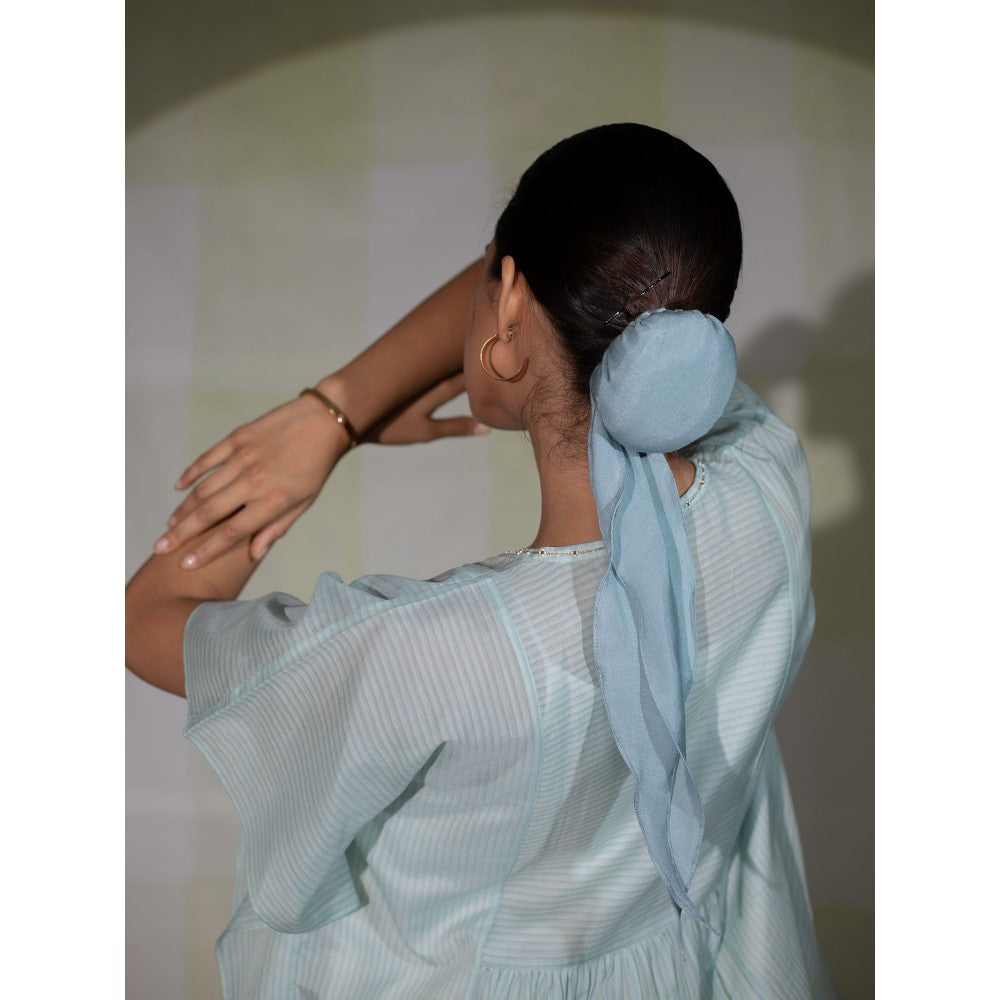 DEEPTHEE Icy Blue Hand Embroidered Kaftan Dress