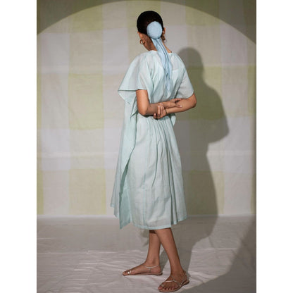 DEEPTHEE Icy Blue Hand Embroidered Kaftan Dress