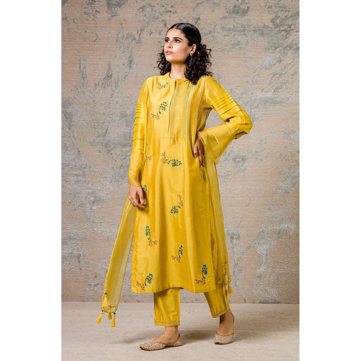 Devnaagri Mustard Kurta and Pant with Dupatta (Set of 3)