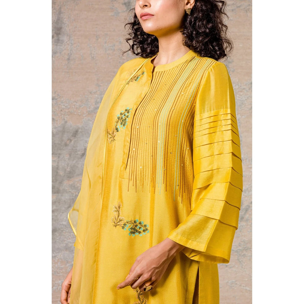 Devnaagri Mustard Kurta and Pant with Dupatta (Set of 3)