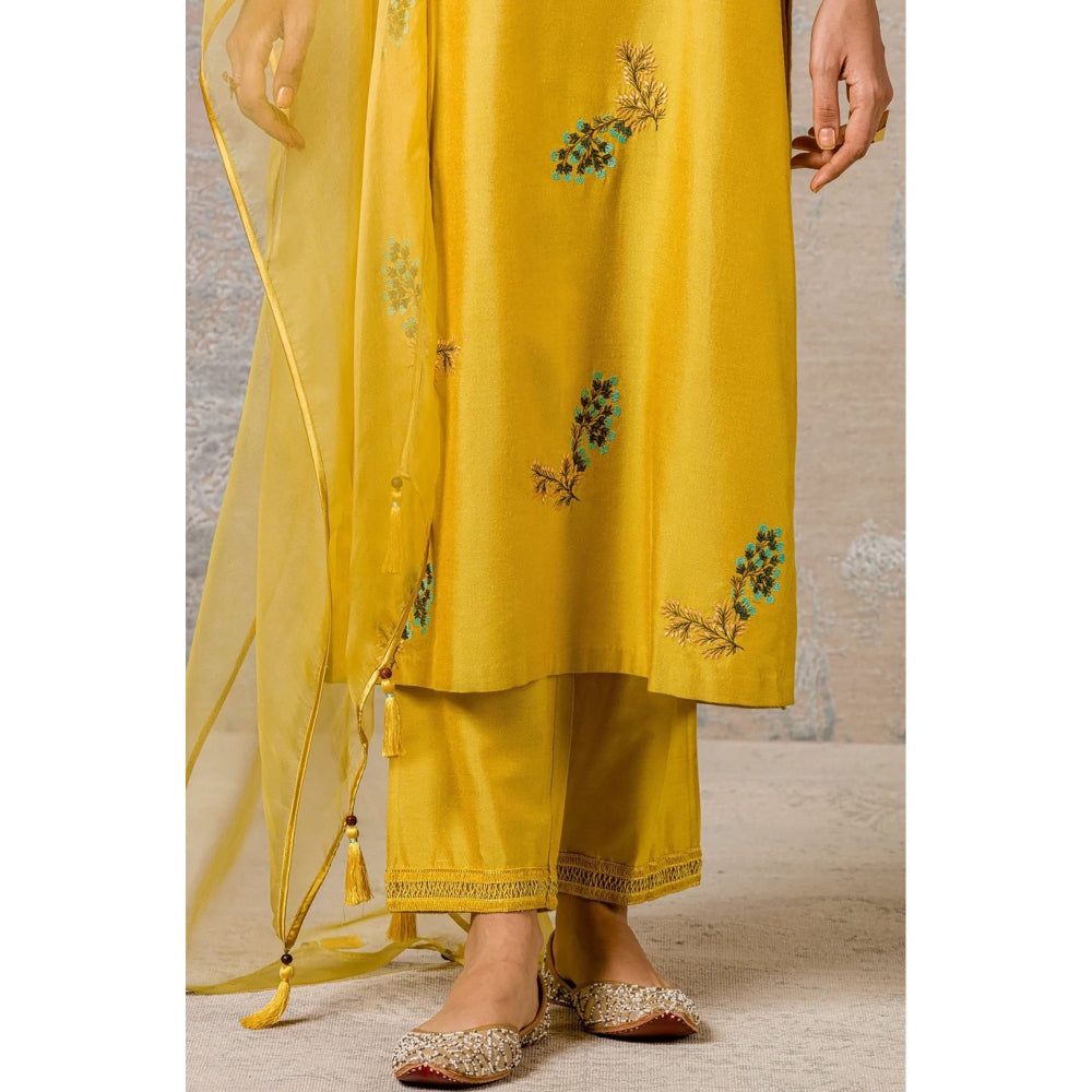 Devnaagri Mustard Kurta and Pant with Dupatta (Set of 3)