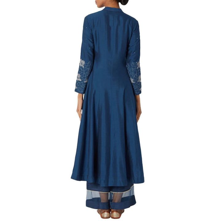 Devnaagri Cobalt Blue Kurta and Palazzo with Dupatta (Set of 3)