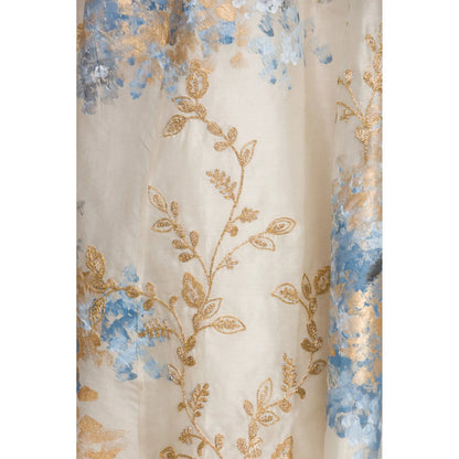 Devnaagri Blue Chanderi Silk Lehenga and Blouse with Dupatta (Set of 3)