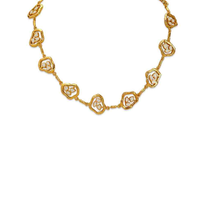 Dhwani Bansal Adjustable Gold And Pastel Green Enamel Adjustable Terra Choker Necklace