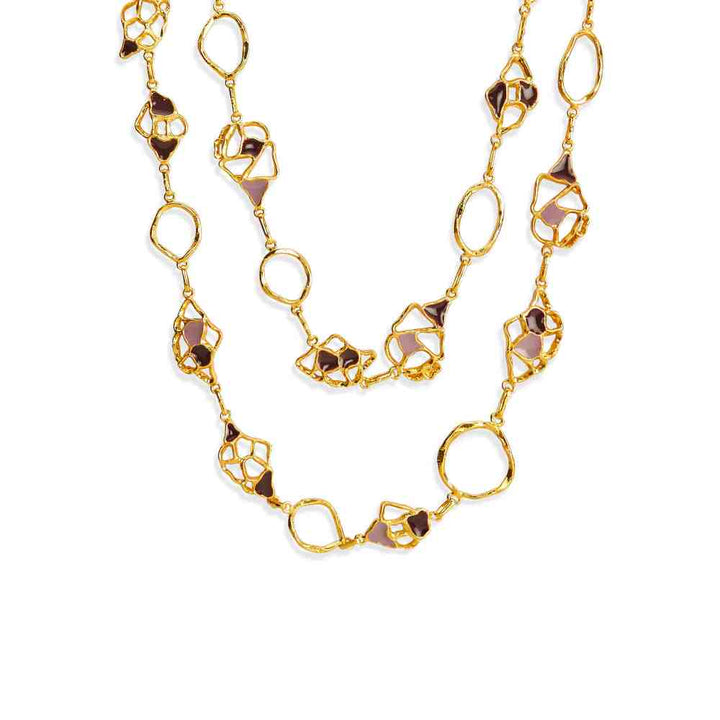 Dhwani Bansal Adjustable Gold And Purple Enamel Mavi Maxi Necklace