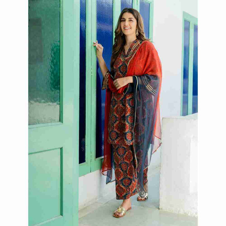 DIMPLE DESIGN STUDIO Multi-Color Printed Kurta with Pant & Dupatta (Set of 3)