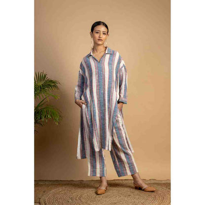 Doodlage Multicolor Striped Tunic And Pant Set (Set of 2)