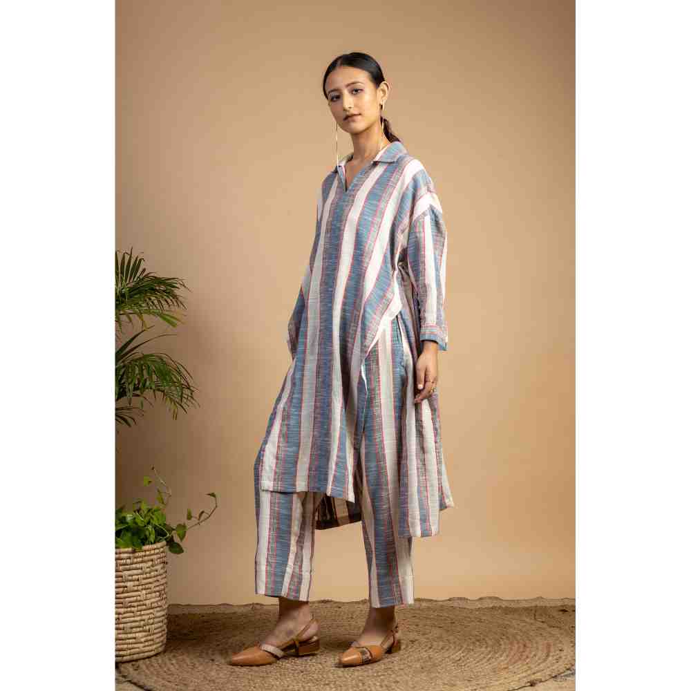 Doodlage Multicolor Striped Tunic And Pant Set (Set of 2)