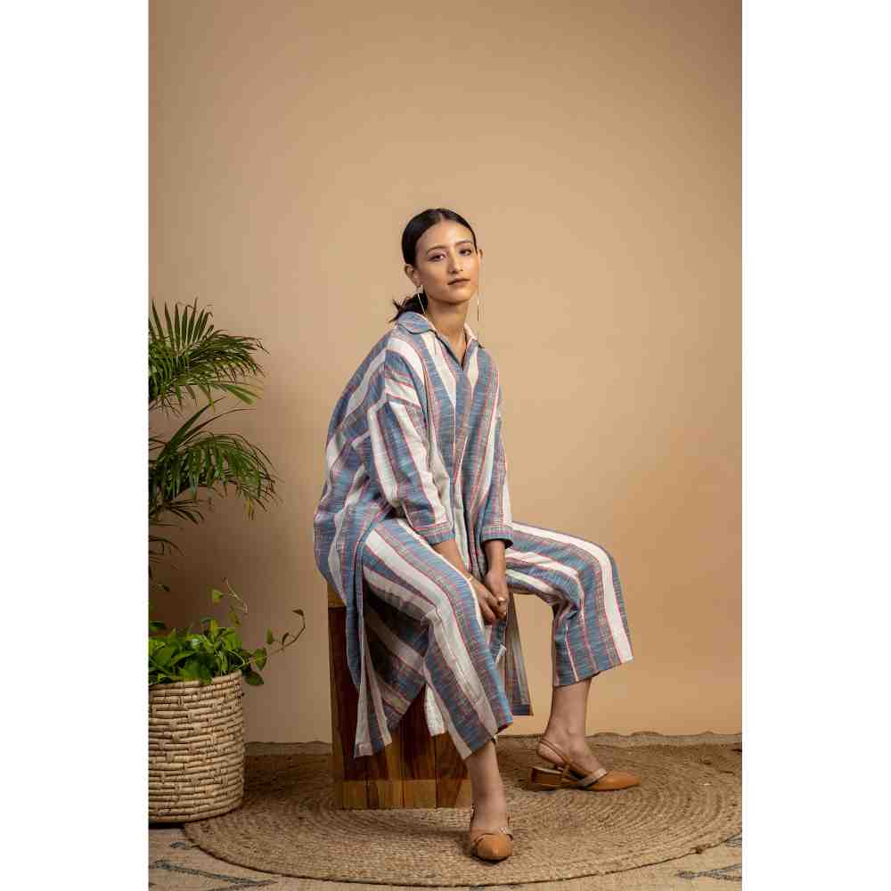Doodlage Multicolor Striped Tunic And Pant Set (Set of 2)
