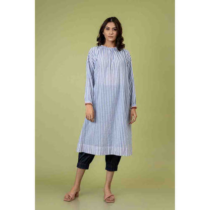 Doodlage Blue And White Striped Dress