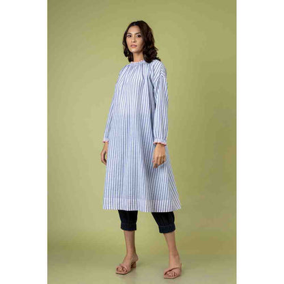 Doodlage Blue And White Striped Dress