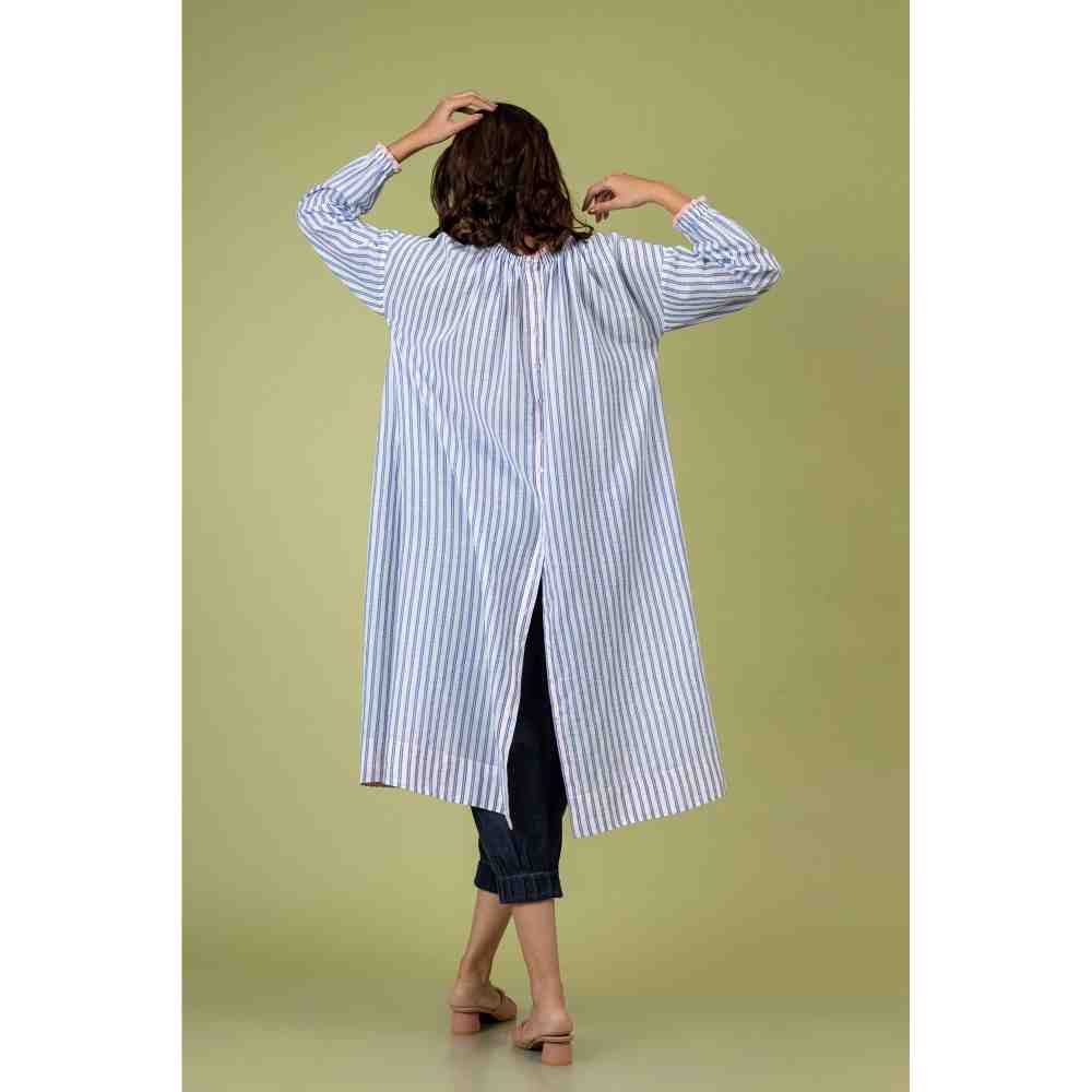 Doodlage Blue And White Striped Dress