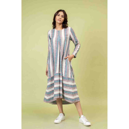 Doodlage Multicolor Striped Flared Dress