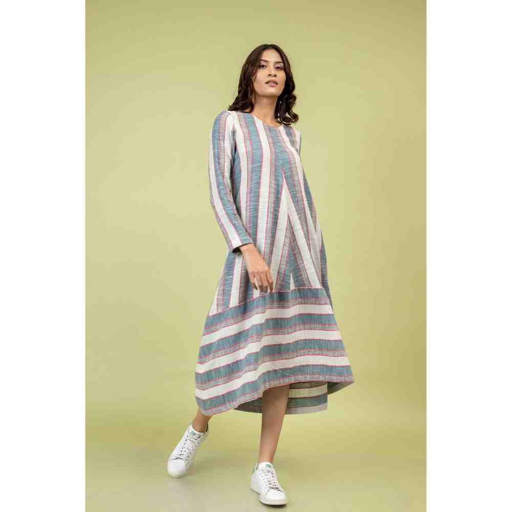 Doodlage Multicolor Striped Flared Dress