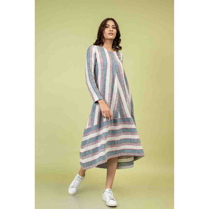 Doodlage Multicolor Striped Flared Dress