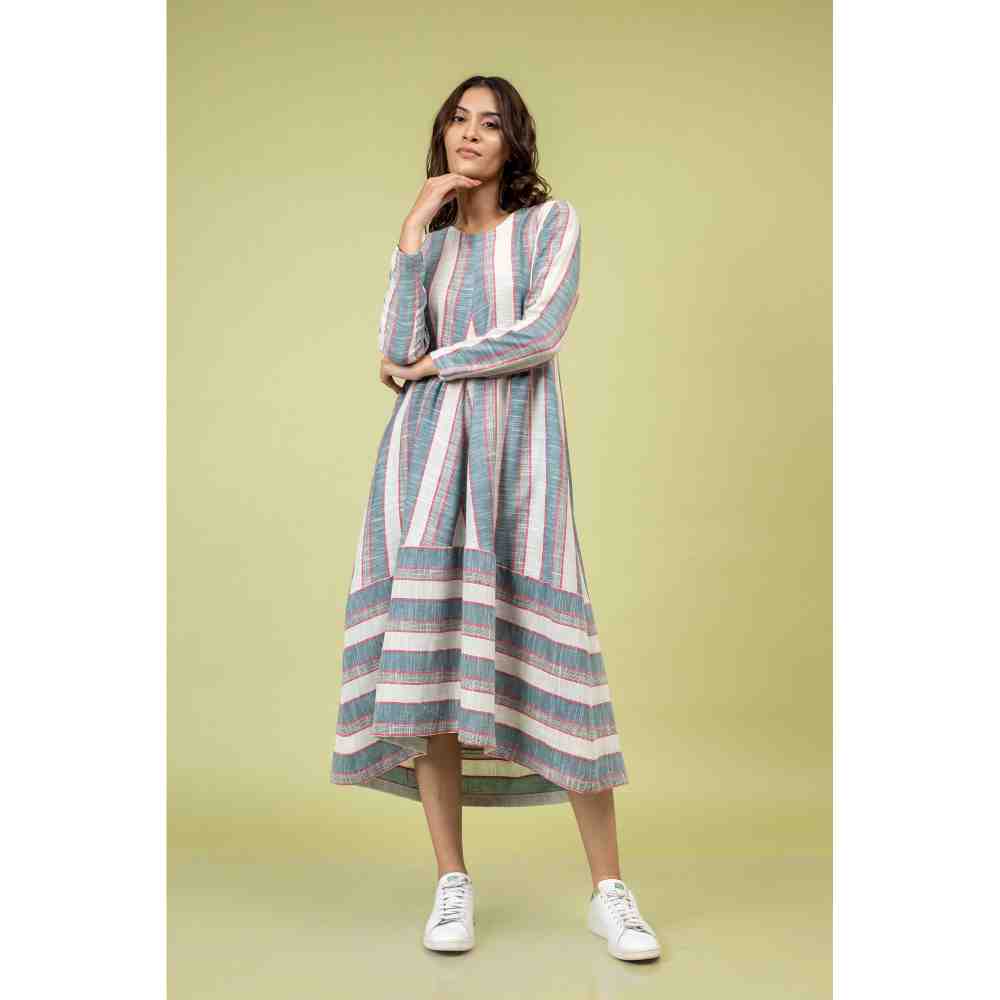 Doodlage Multicolor Striped Flared Dress