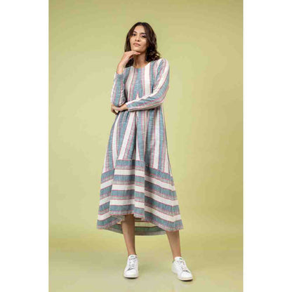 Doodlage Multicolor Striped Flared Dress