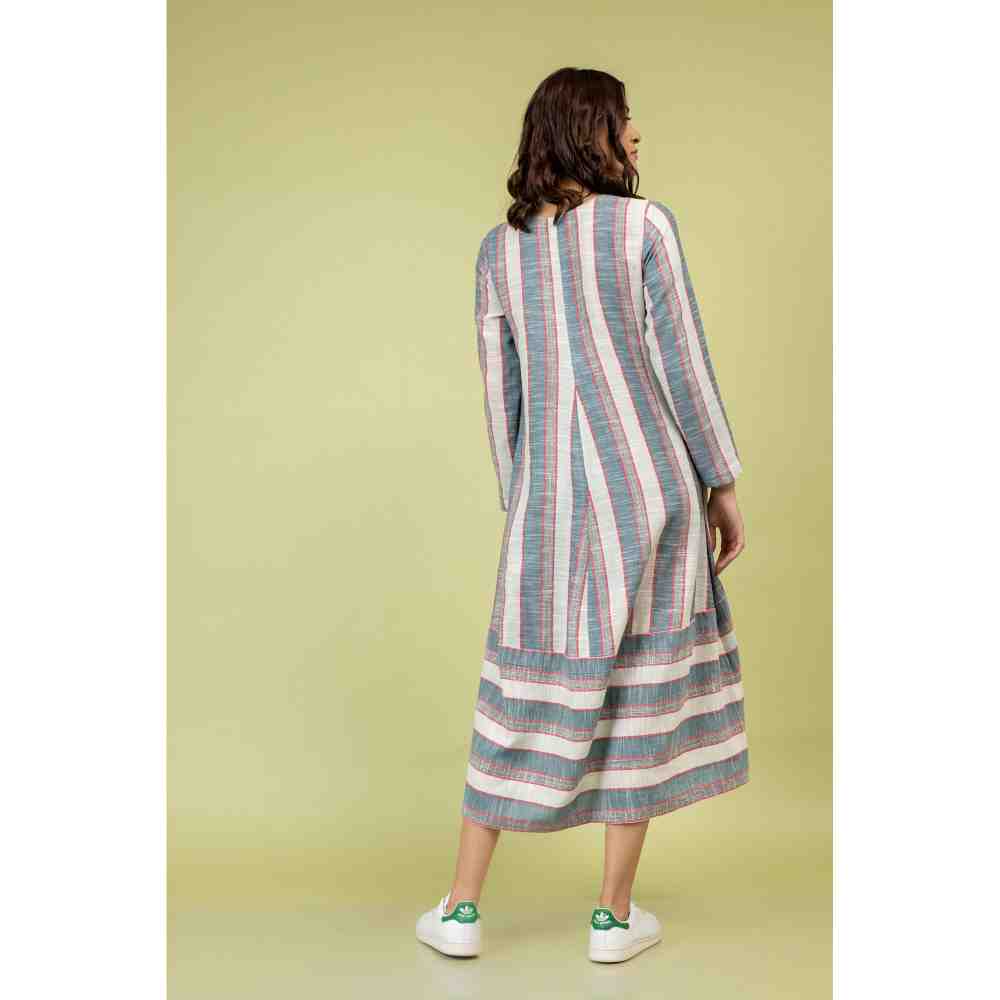 Doodlage Multicolor Striped Flared Dress