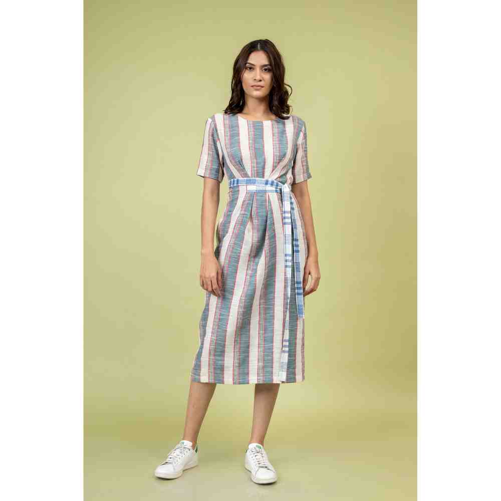Doodlage Multicolor Striped Knotted Dress