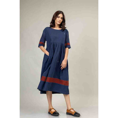 Doodlage Blue Gathered Dress