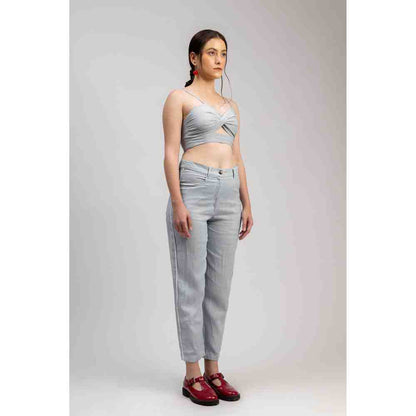 Doodlage Ice Blue Twisted Bralette and Pant Maria (Set of 2)