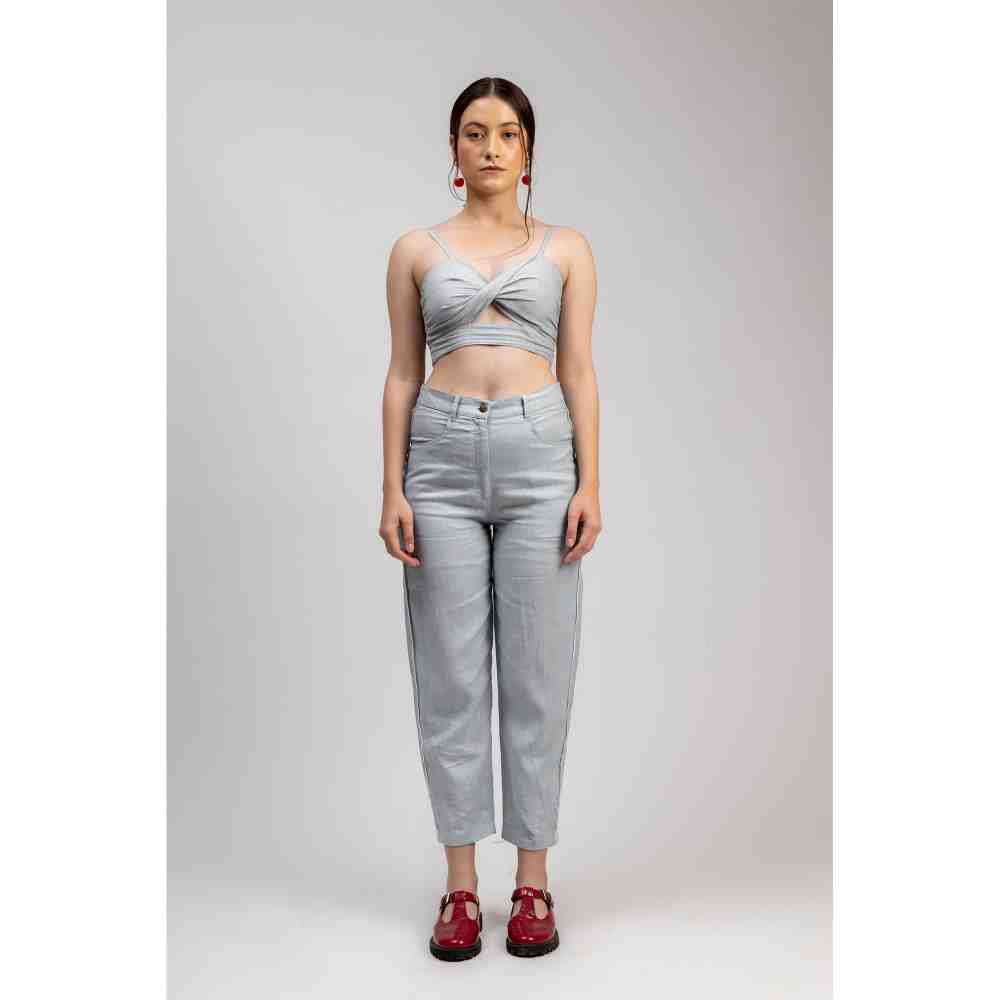 Doodlage Ice Blue Twisted May Bralette