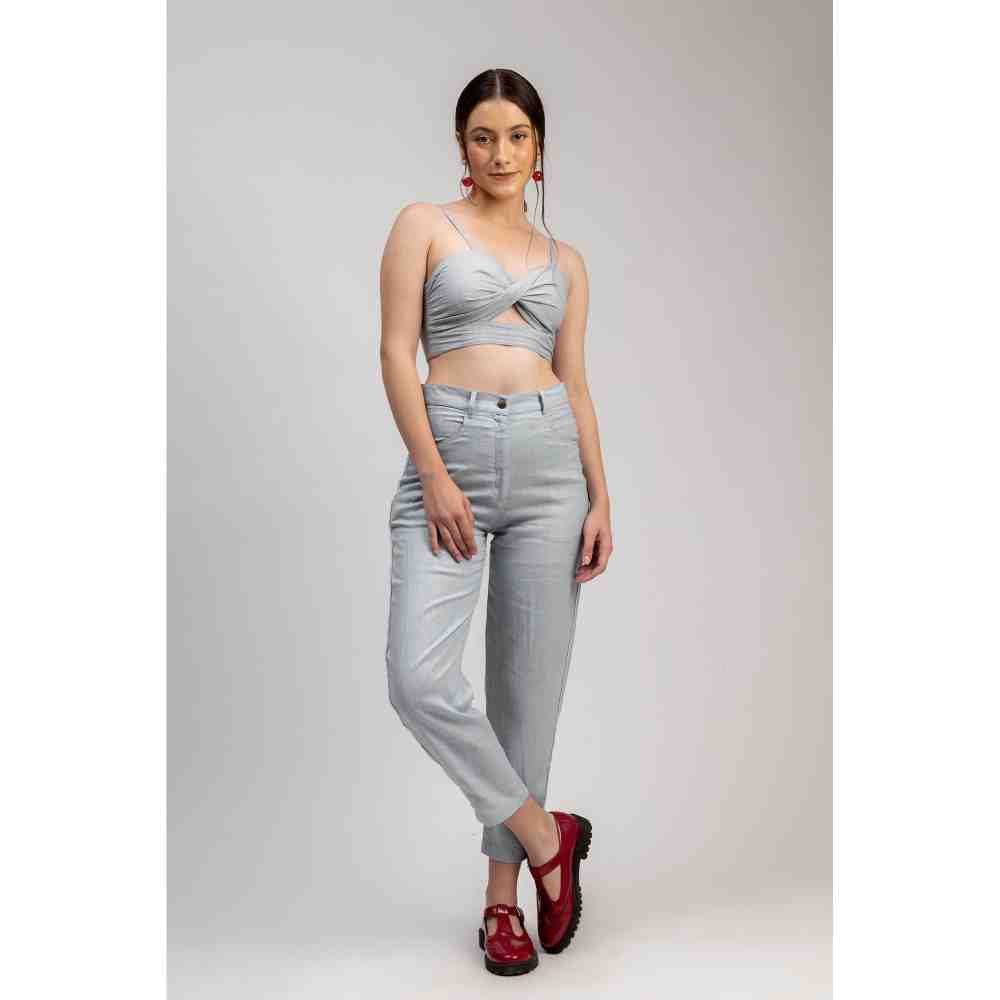 Doodlage Ice Blue Twisted May Bralette