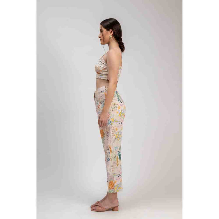 Doodlage Multicolor Printed Maria Tapered Pants
