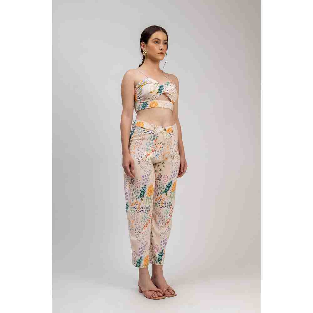 Doodlage Multicolor Printed Twisted Bralette and Pant Maria (Set of 2)