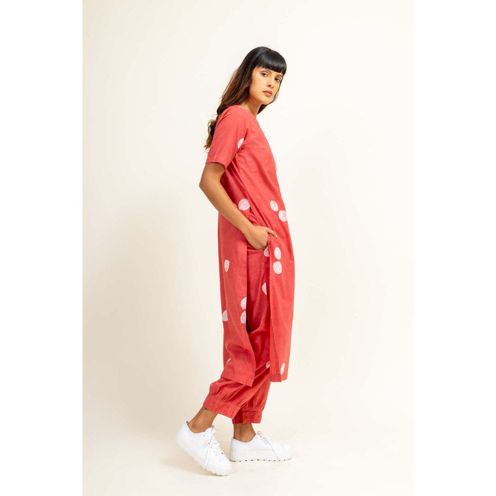 Doodlage Coral Printed Tunic With Tapered Pant (Set of 2)