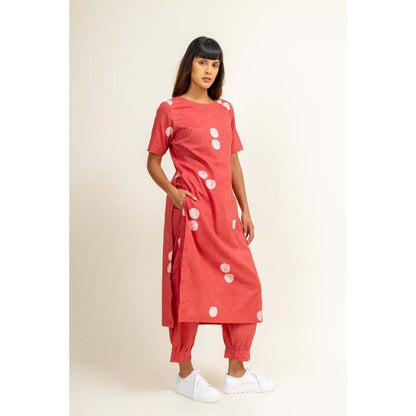 Doodlage Coral Printed Tunic With Tapered Pant (Set of 2)