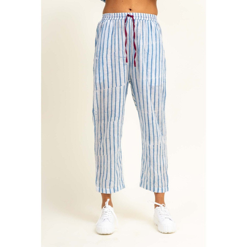 Doodlage Sehela Blue Tunic With Pant And Belt (Set of 3)