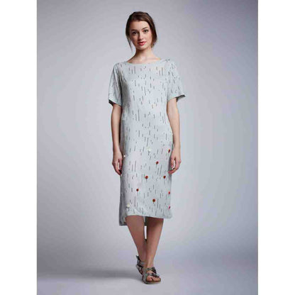 Doodlage Shift Dress With Floral Embroidery