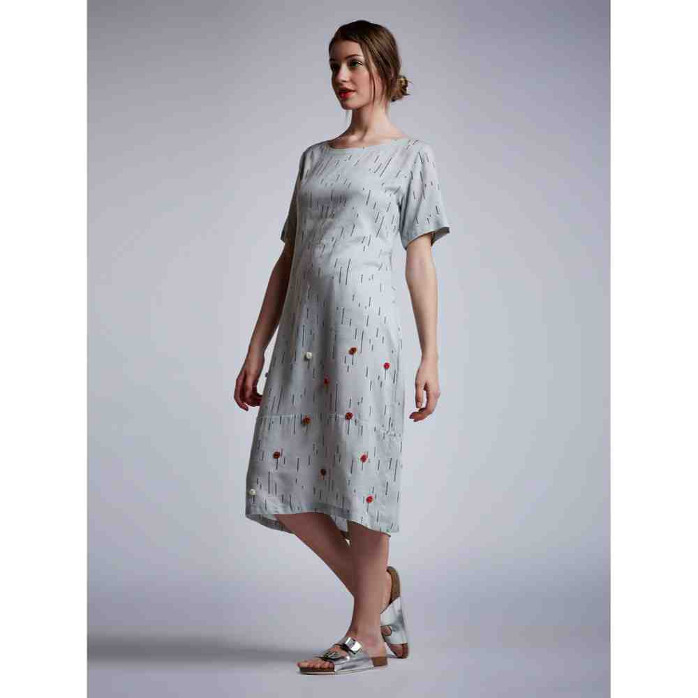 Doodlage Shift Dress With Floral Embroidery