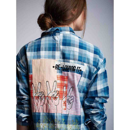 Doodlage "Re-Loving It" Shirt Dress With Patchwork