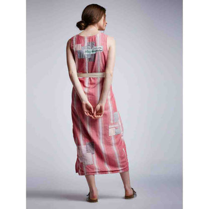 Doodlage Wrap Dress With Patchwork