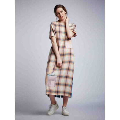 Doodlage Shift Dress With Patchwork And Embroidery