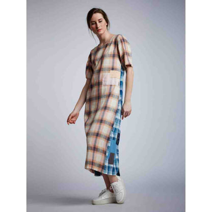 Doodlage Shift Dress With Patchwork And Embroidery
