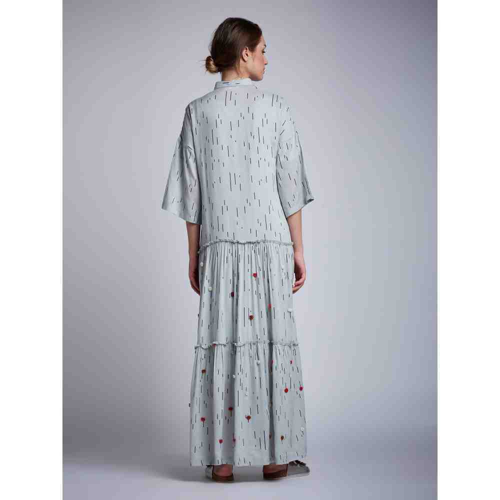 Doodlage 3 Layer Dress With Floral Embroidery