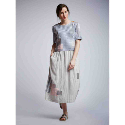 Doodlage Patchwork Slogan Top Dress