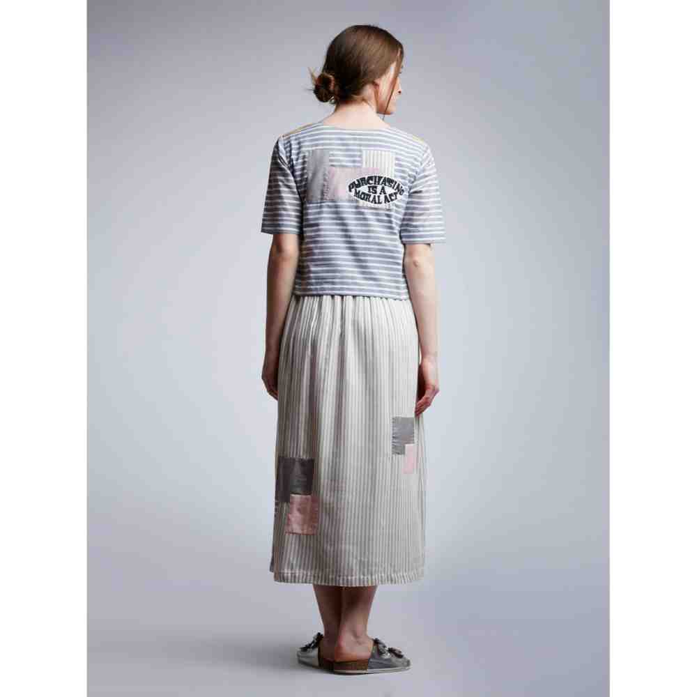 Doodlage Patchwork Slogan Top Dress