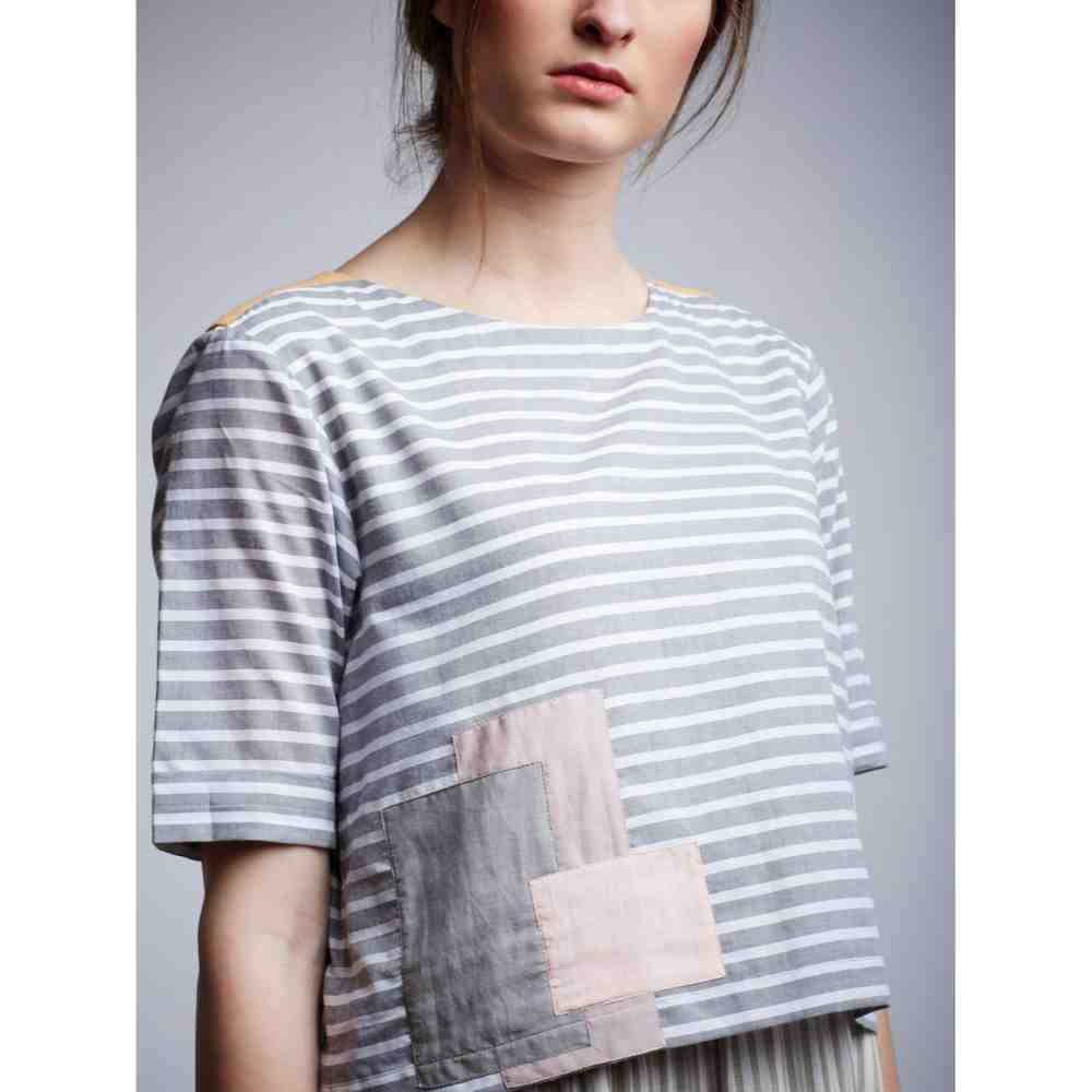 Doodlage Patchwork Slogan Top Dress