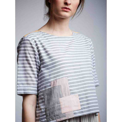 Doodlage Patchwork Slogan Top Dress