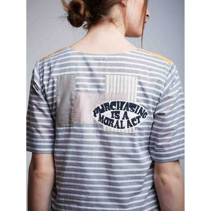 Doodlage Patchwork Slogan Top Dress
