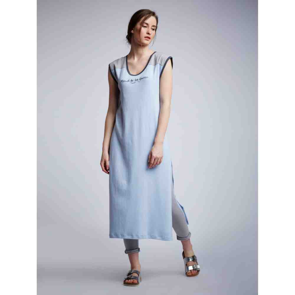 Doodlage Embroidery Slogan Jersey Shift Dress