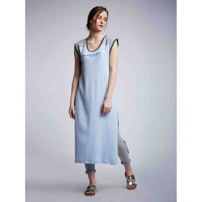 Doodlage Embroidery Slogan Jersey Shift Dress